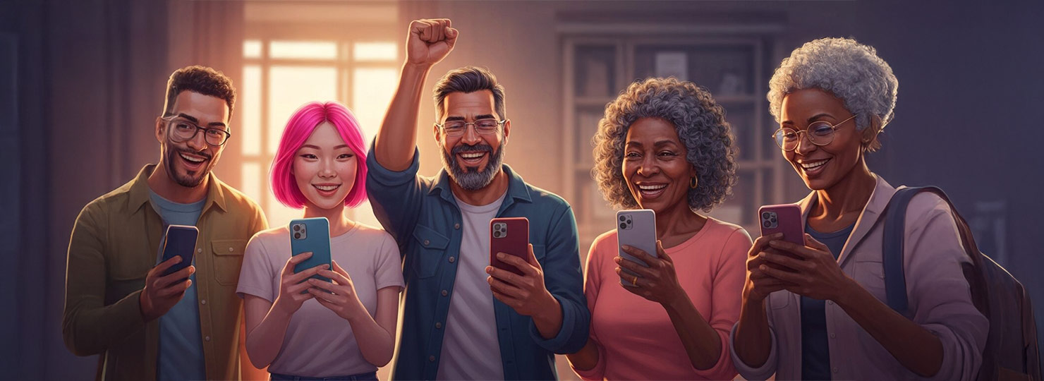 People celebrating loan approval